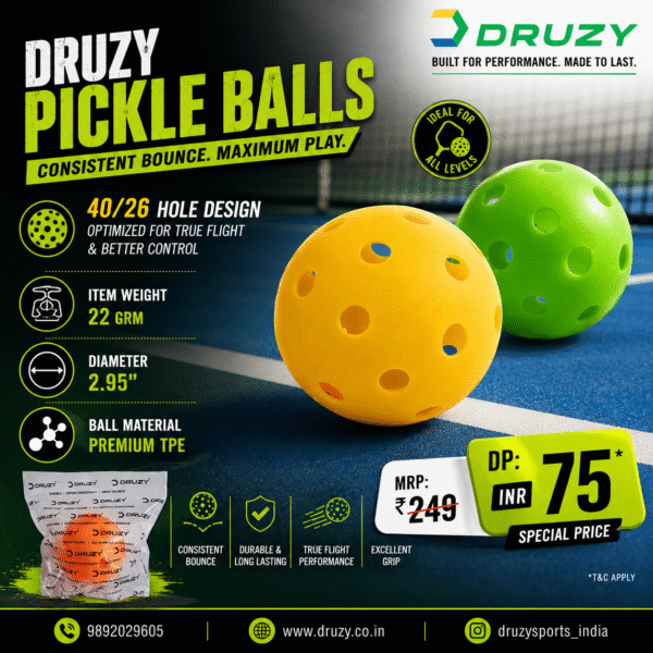 Druzy Pickleball Balls – Pack of 6 (TPE, 26-Hole)